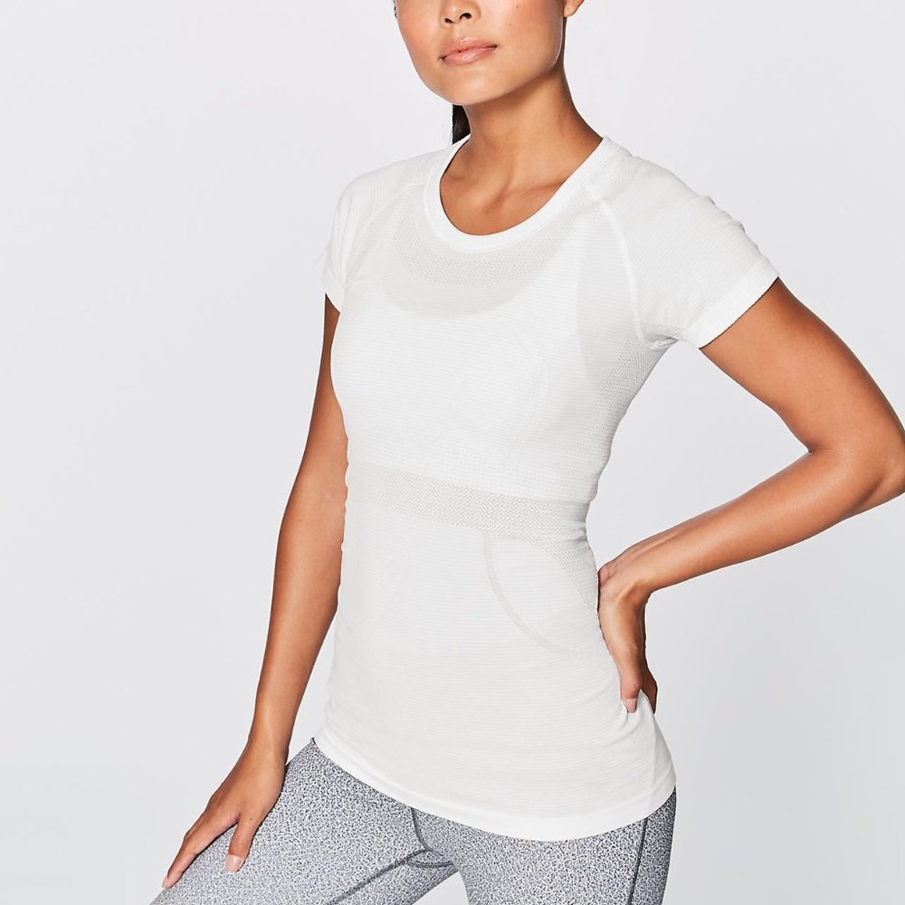 Lululemon White Swiftly Tech Short Sleeve Crew Top